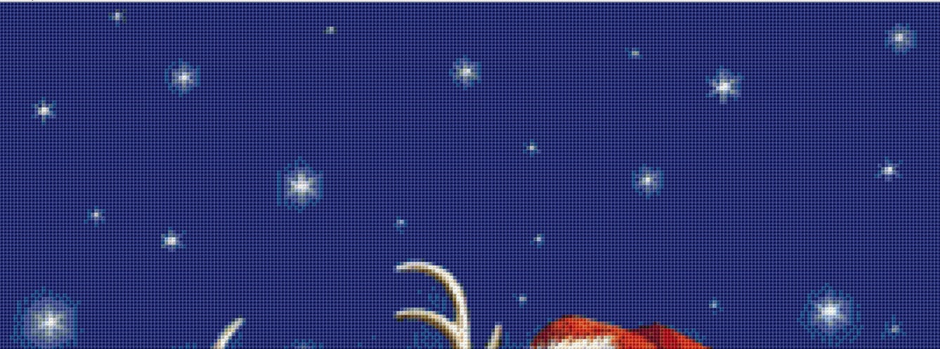 Deer and Santa cross stitch pattern by Rose Mary Berlin/Ansada Art Licensing Group, LLC
