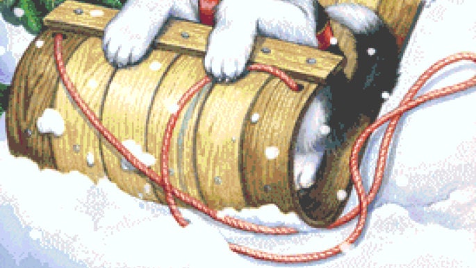 Husky Winter cross stitch pattern by Rose Mary Berlin/Ansada Art Licensing Group, LLC