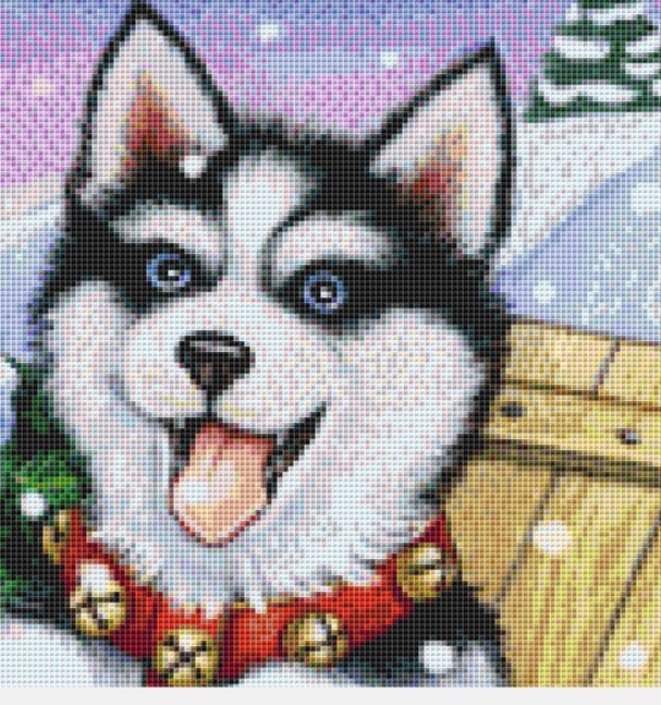 Husky Winter cross stitch pattern by Rose Mary Berlin/Ansada Art Licensing Group, LLC
