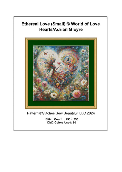 Ethereal Love (Small) cross stitch pattern by World of Love Hearts/Adrian G Eyre