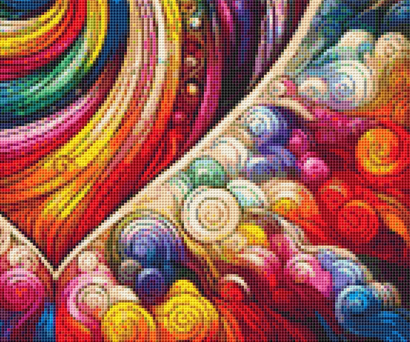 Spiral Spectrum Heart (Small) cross stitch pattern by World of Love Hearts/Adrian G. Eyre
