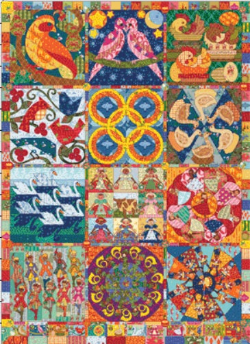 Twelve Days Quilt counted cross stitch pattern by Cobble Hill Puzzle Company/Ansada Art Licensing Group, LLC