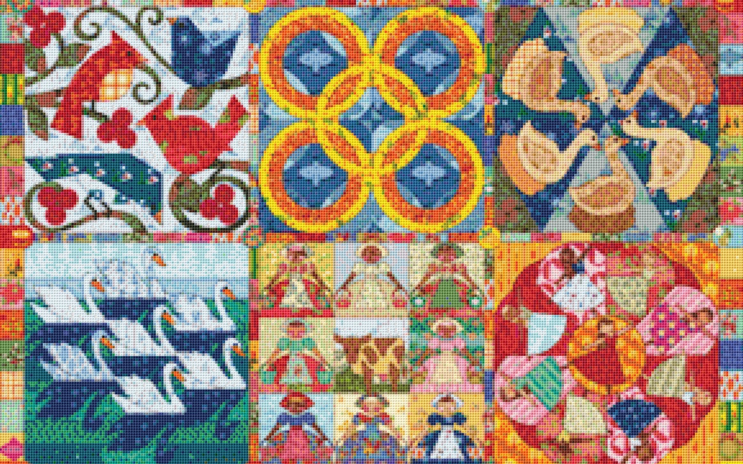 Twelve Days Quilt counted cross stitch pattern by Cobble Hill Puzzle Company/Ansada Art Licensing Group, LLC