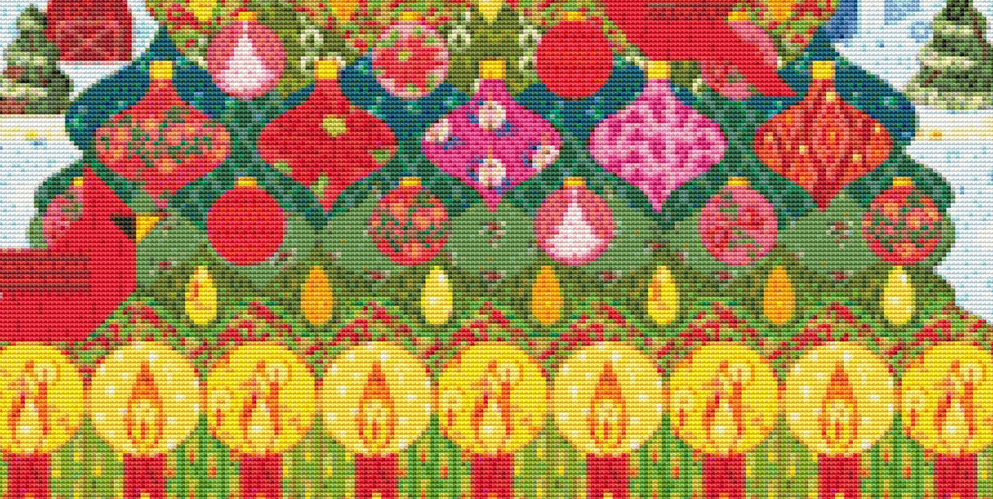 Quilted Christmas Tree cross stitch pattern by Cobble Hill Puzzle Company/Ansada Art Licensing Group, LLC.