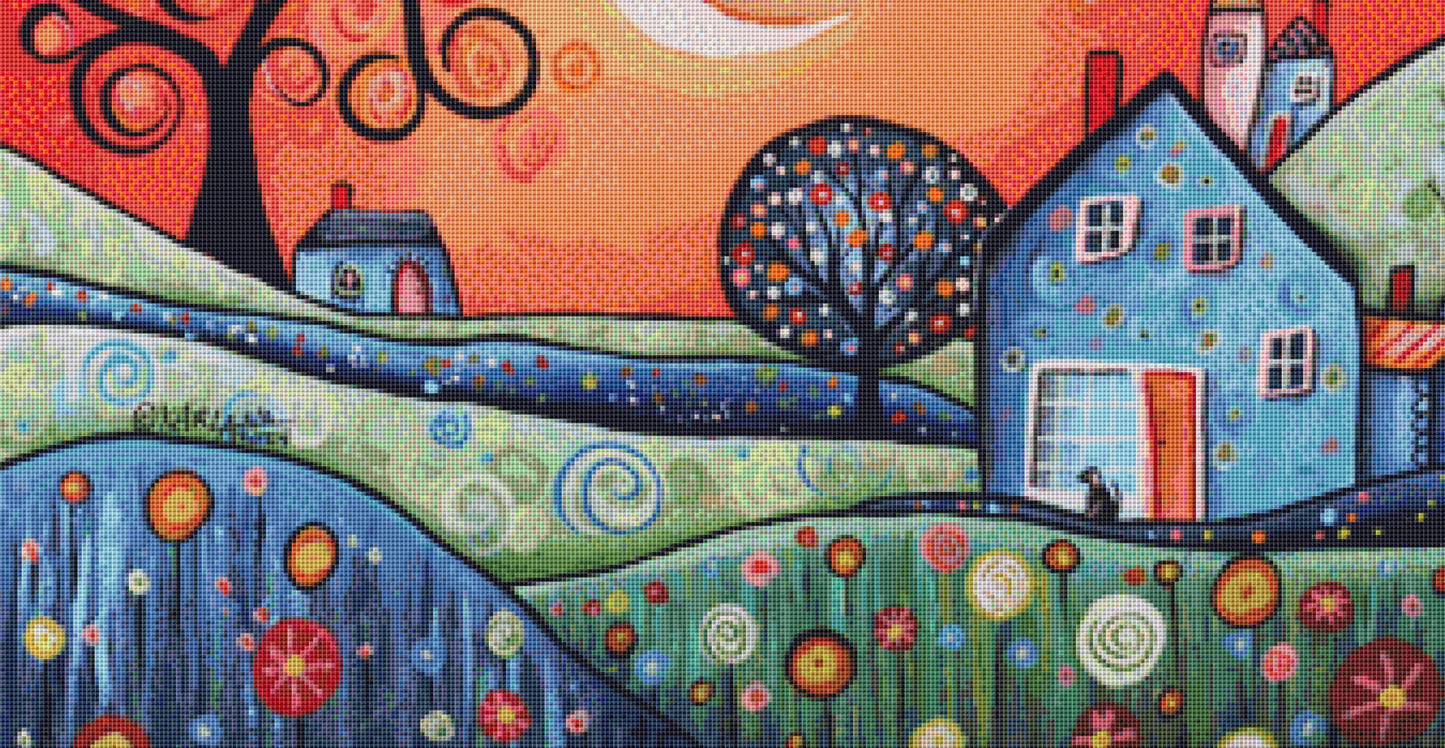 Warm Evening Sky (Max Colors) cross stitch pattern by Karla Gerard