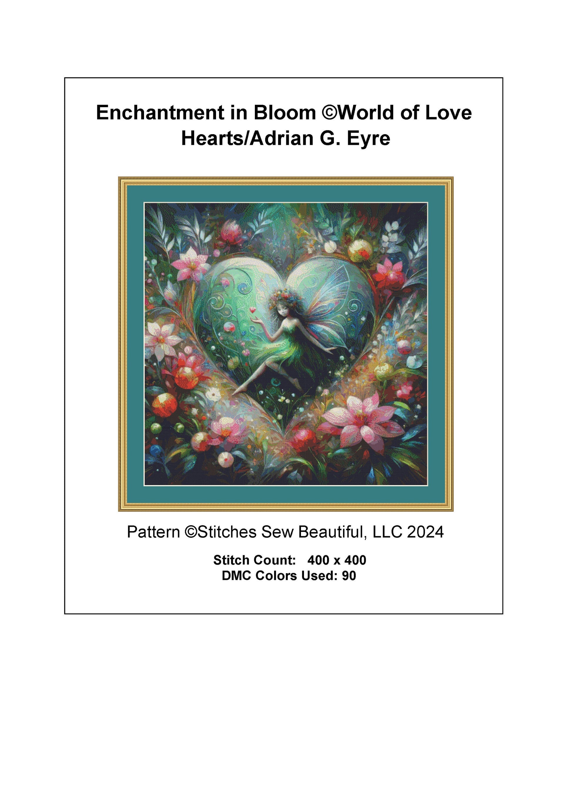 Enchantment in Bloom cross stitch pattern by World of Love Hearts/Adrian G. Eyre