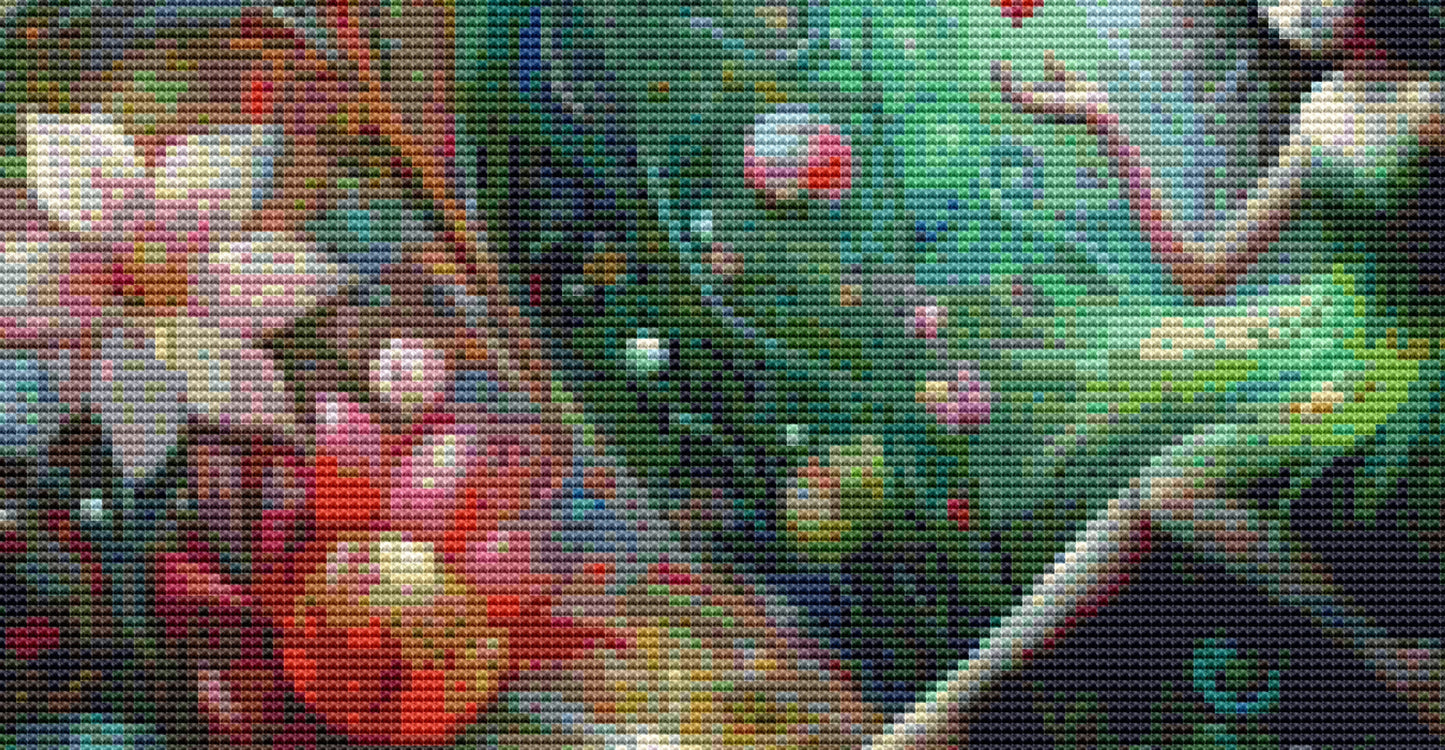 Enchantment in Bloom (Small) cross stitch pattern by World of Love Hearts/Adrian G. Eyre