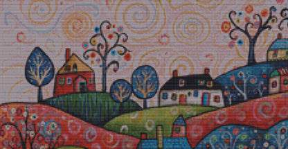 Pink Swirl Sky (Small) cross stitch pattern by Karla Gerard