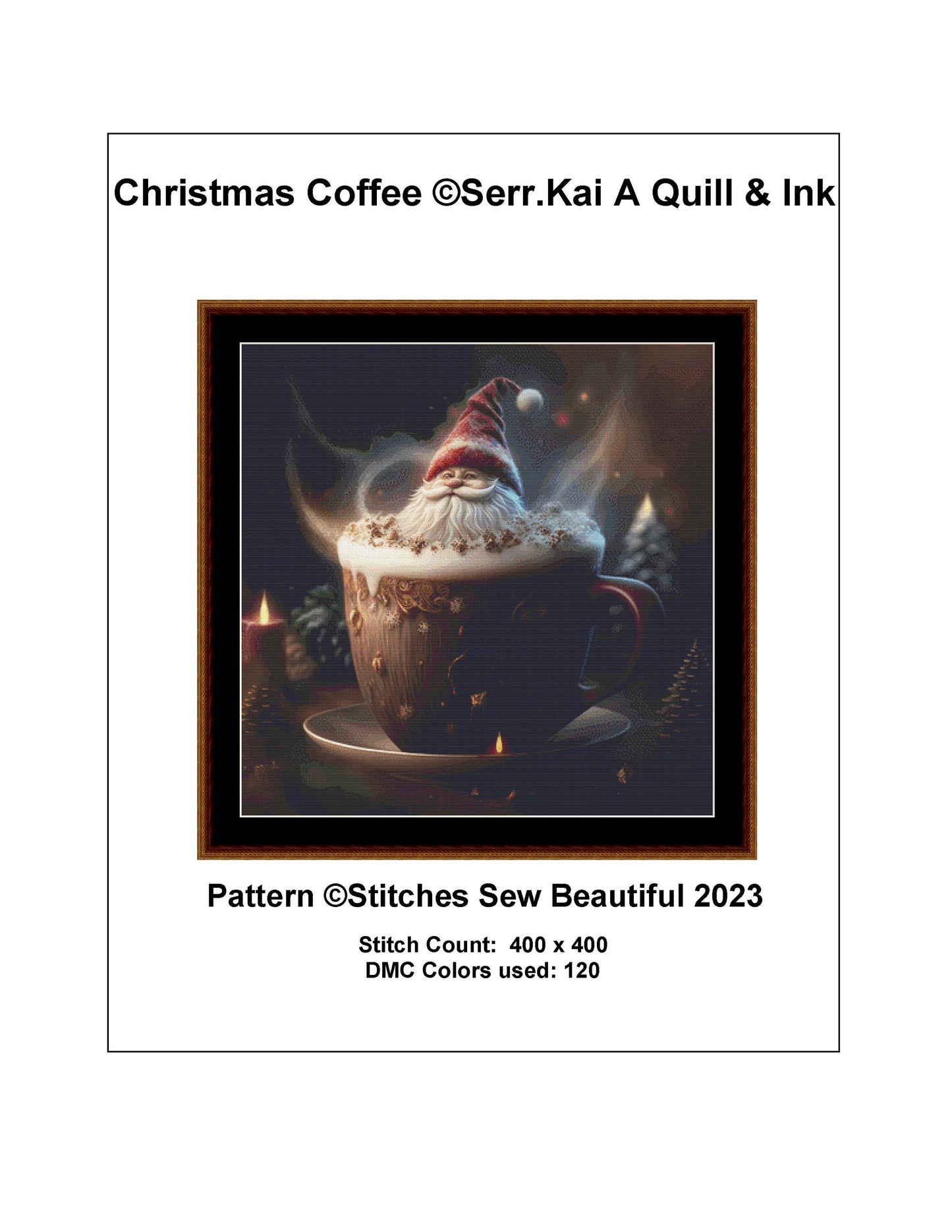 Christmas Coffee cross stitch pattern by Serr.Kai A Quill & Ink