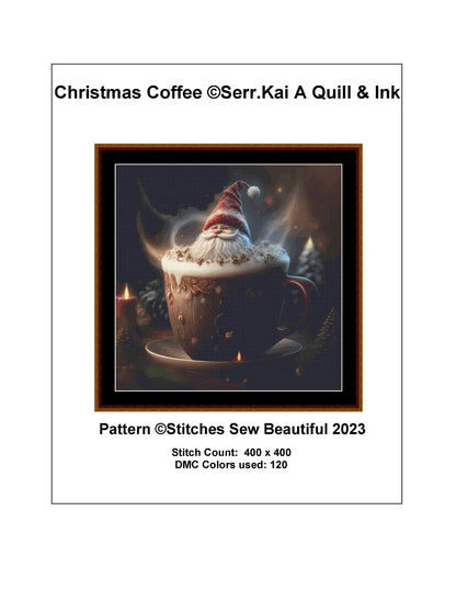 Christmas Coffee cross stitch pattern by Serr.Kai A Quill & Ink
