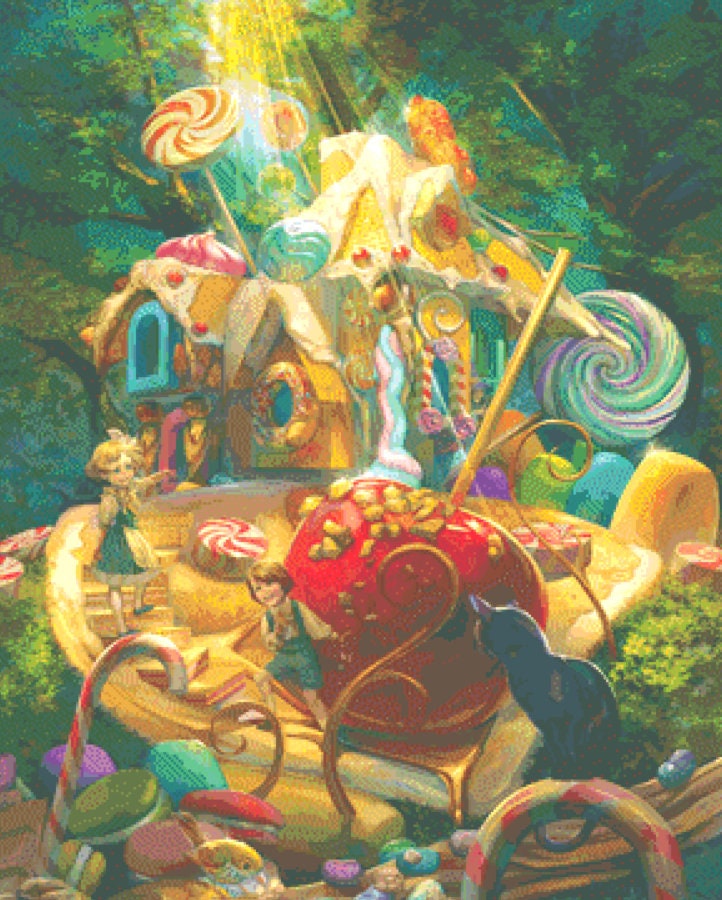 Hansel and Gretel cross stitch pattern by Cobble Hill Puzzle Company/Ansada Art Licensing Group, LLC