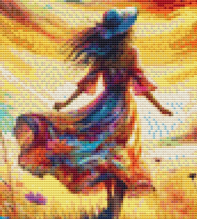 Bohemian Elegance Amongst Wildflowers (Small) cross stitch pattern by World of Love Hearts/Adrian G. Eyre