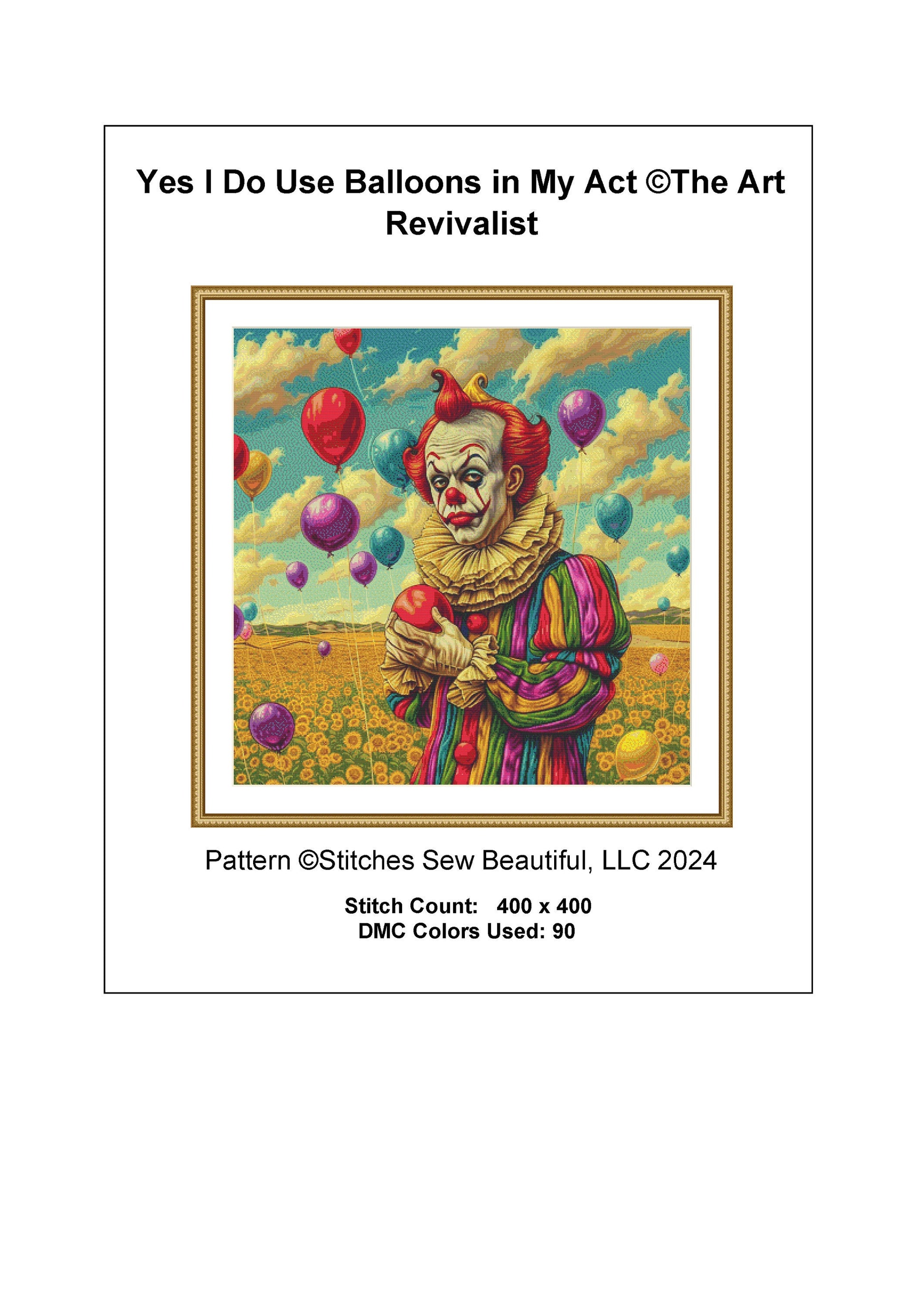 Yes I Do Use Balloons in My Act cross stitch pattern by The Art Revivalist