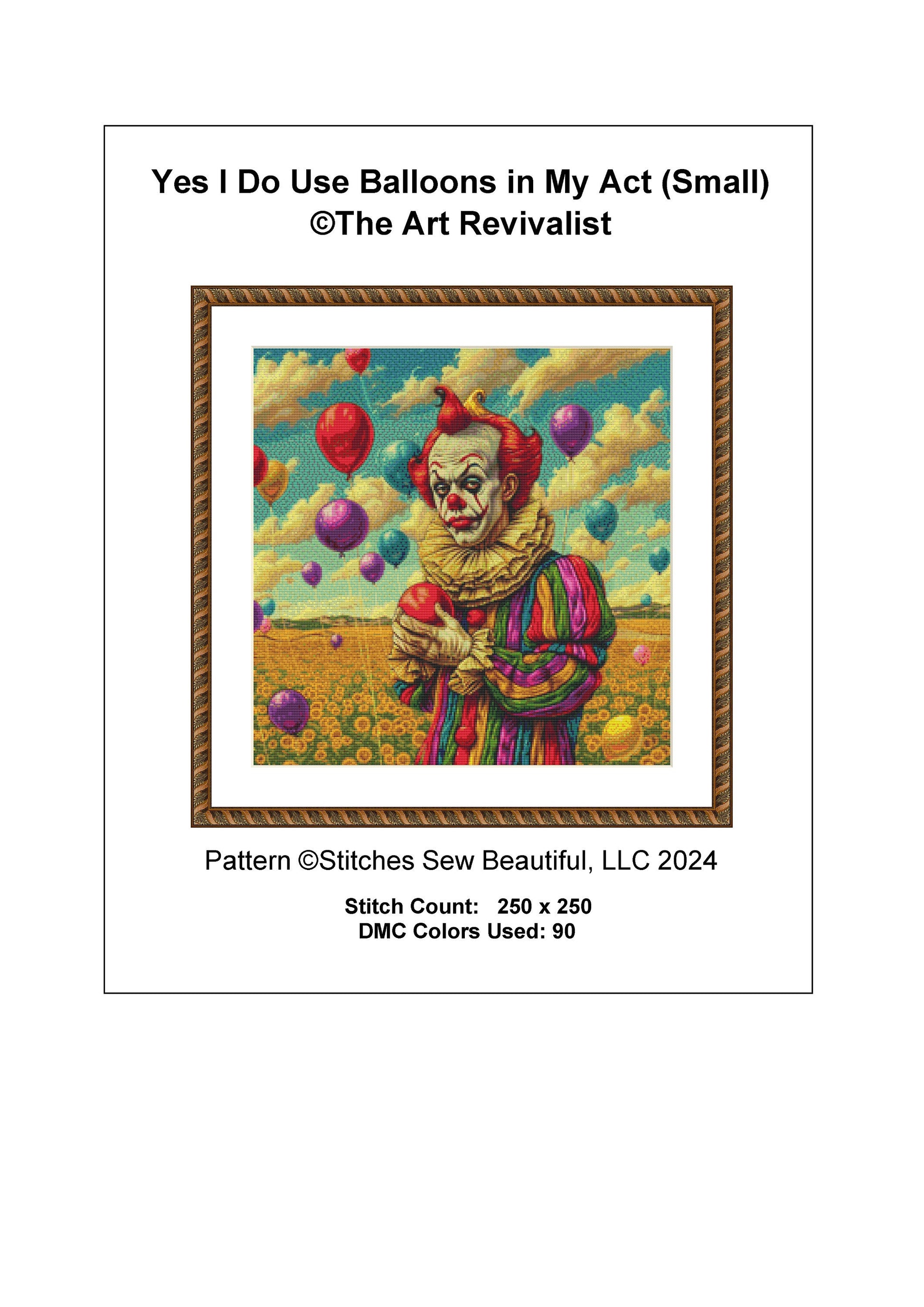 Yes I Do Use Balloons in My Act (Small) cross stitch pattern by The Art Revivalist