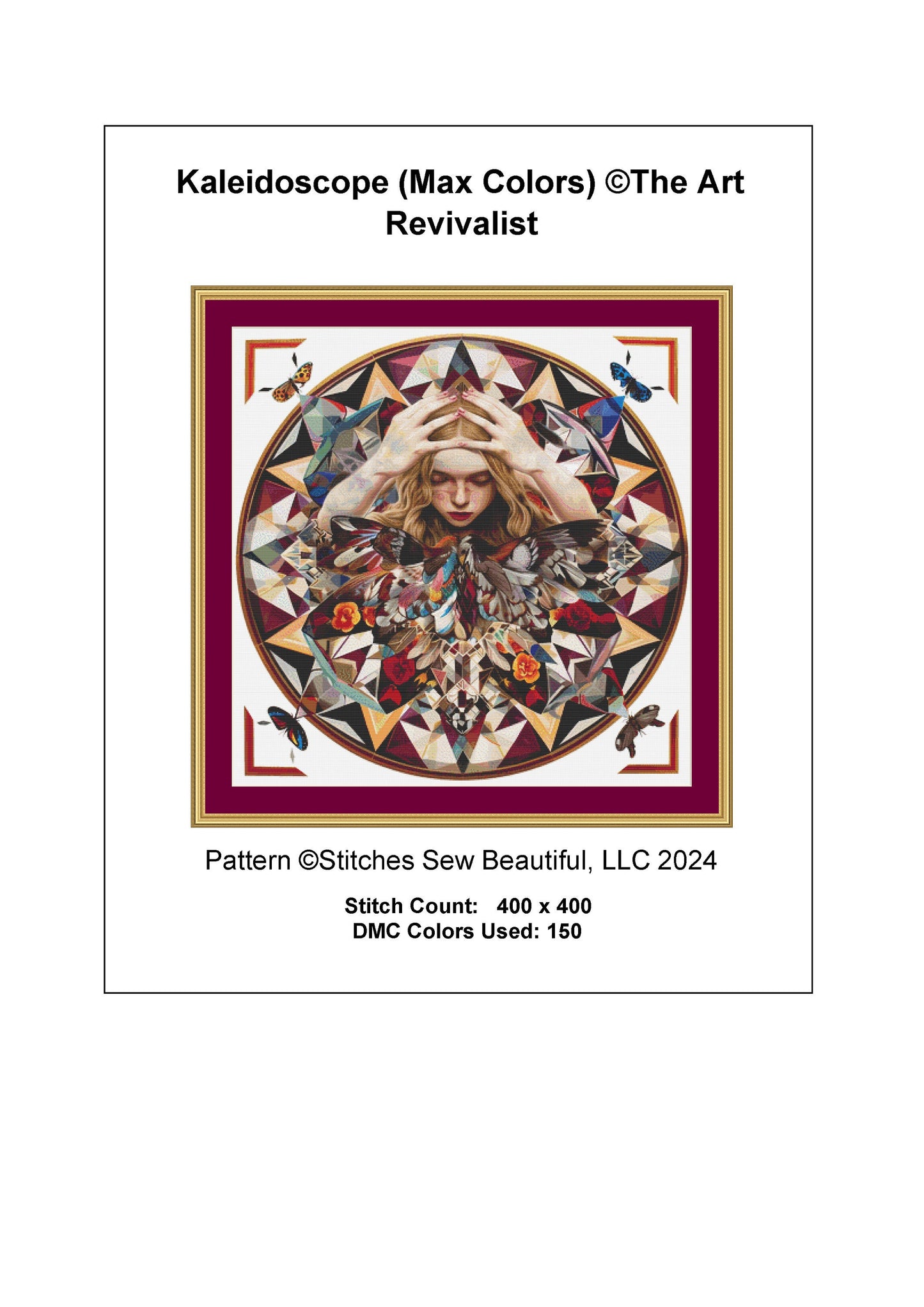 Kaleidoscope (Max Colors) cross stitch pattern by The Art Revivalist