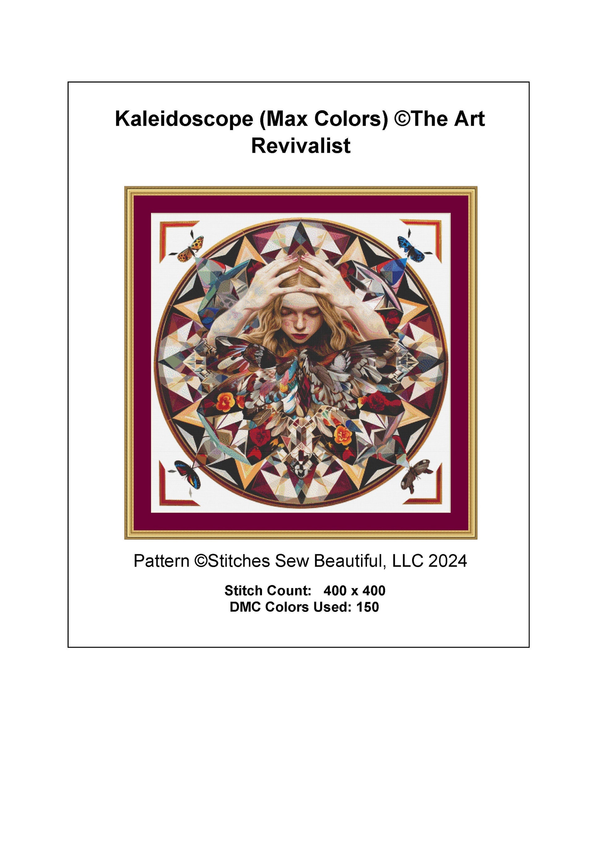 Kaleidoscope (Max Colors) cross stitch pattern by The Art Revivalist
