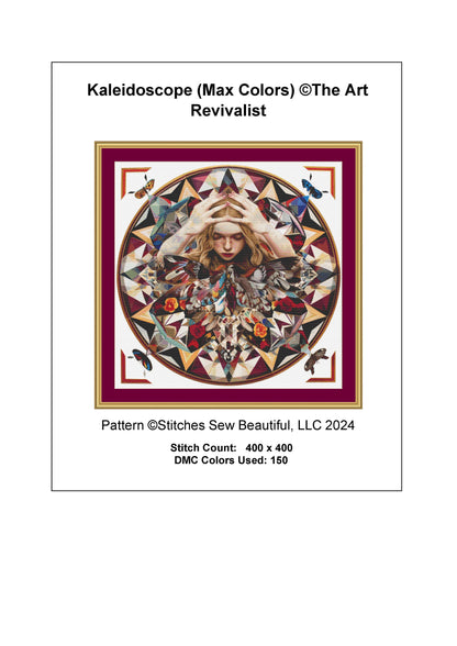 Kaleidoscope (Max Colors) cross stitch pattern by The Art Revivalist