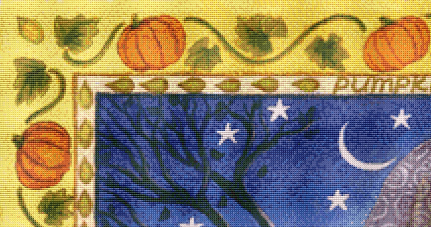Pumpkin Wise Woman cross stitch pattern by Wendy Andrew of Painting Dreams