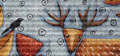 Deer and Bird 1 counted cross stitch pattern by Karla Gerard.