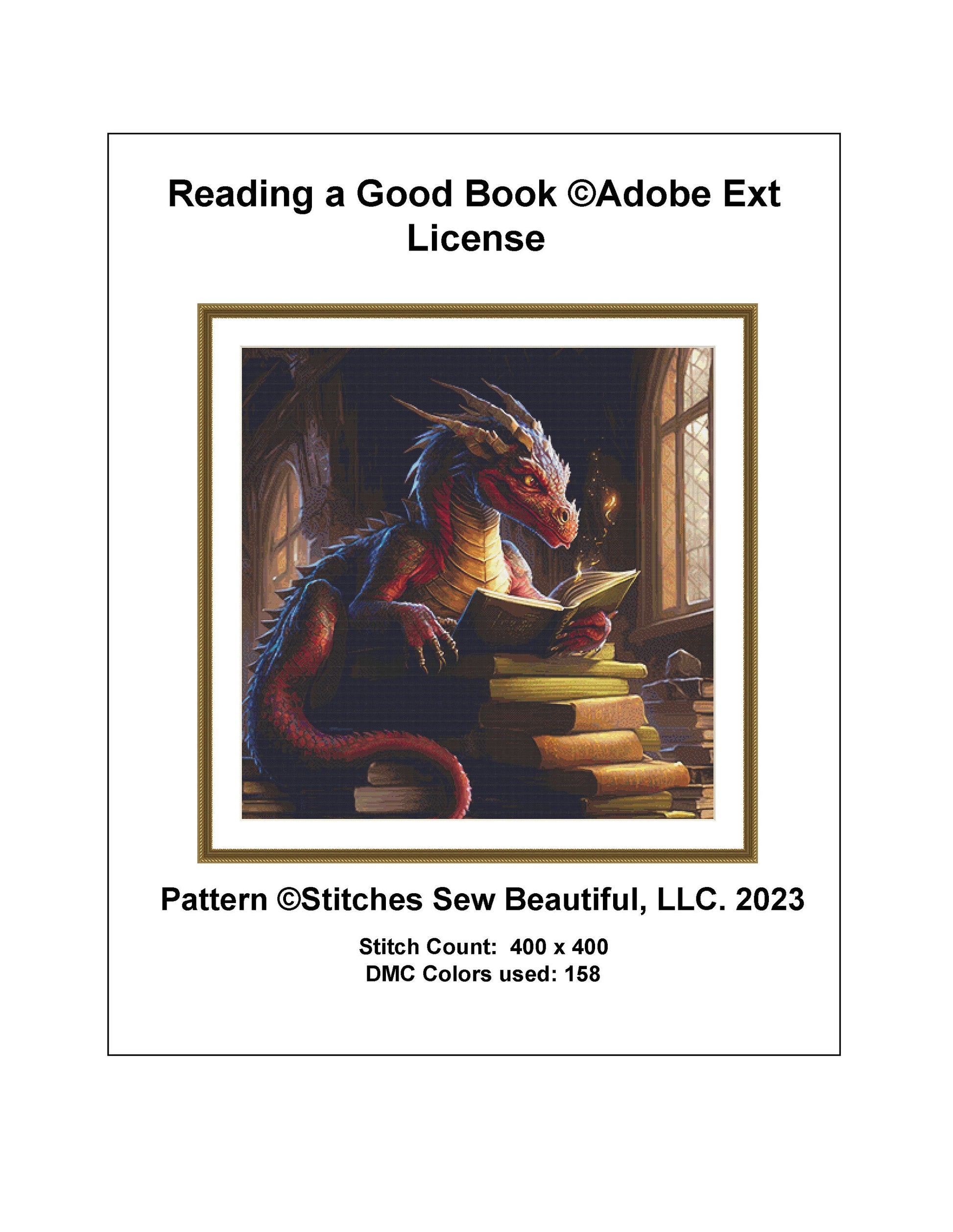 Reading a Good Book ©Adobe Ext. License cross stitch pattern by StitchesSewBeautiful