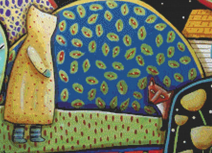 Fox Encounter counted cross stitch pattern by Karla Gerard