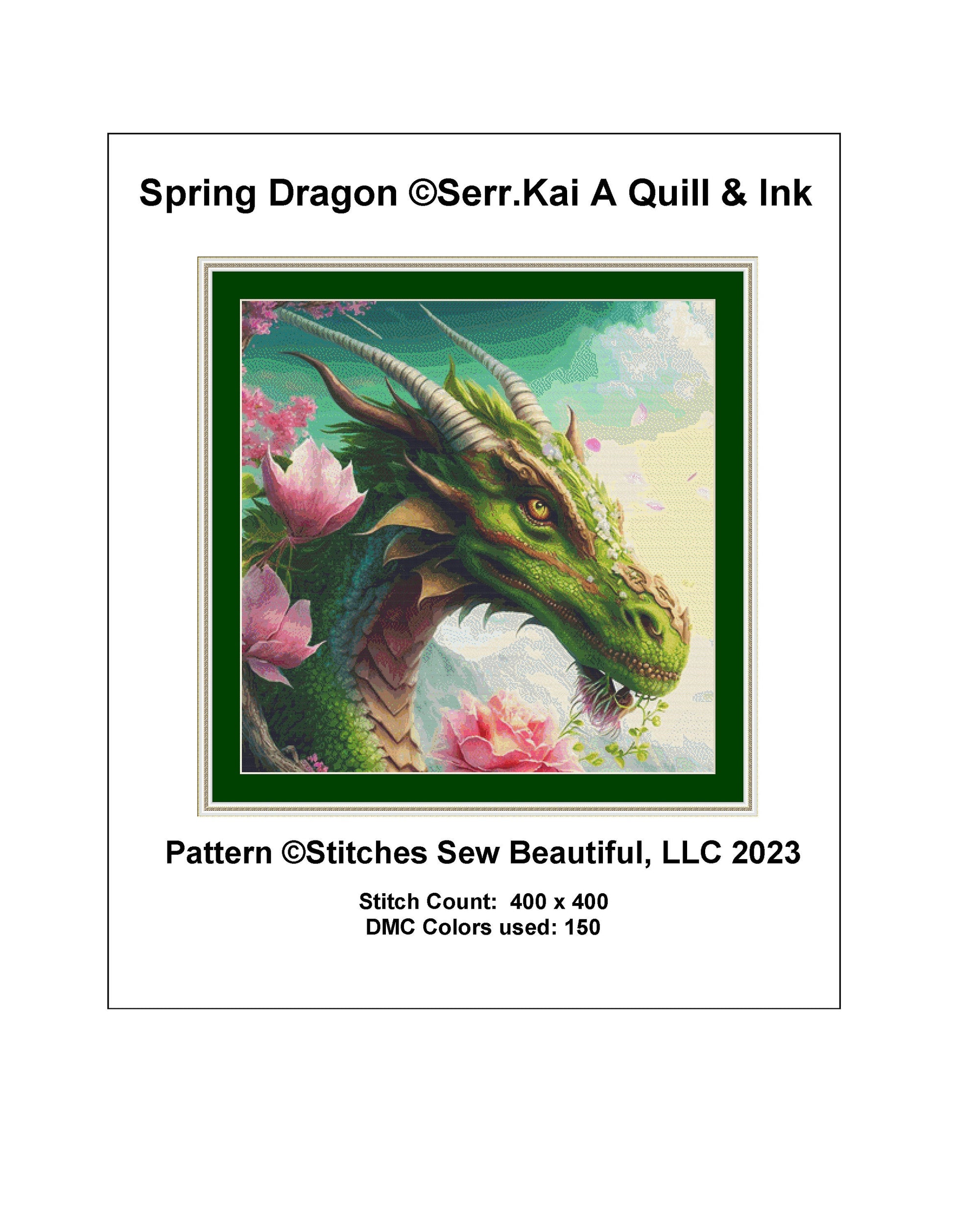 Spring Dragon cross stitch pattern by Serr.Kai A Quill & Ink