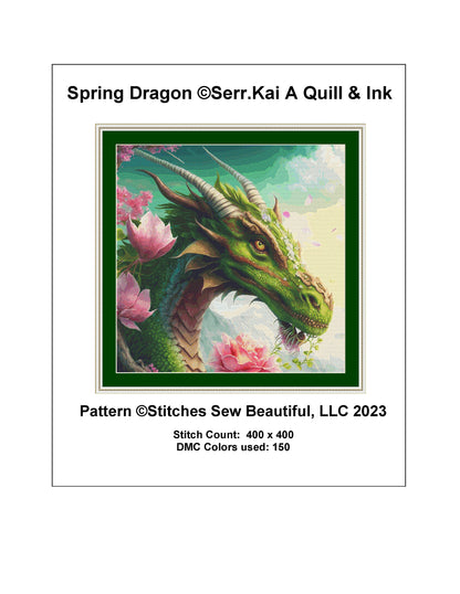 Spring Dragon cross stitch pattern by Serr.Kai A Quill & Ink