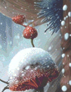 Wintery Mushroom Girl cross stitch pattern by Serr.Kai A Quill & Ink