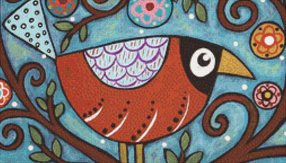 Funky Bird counted cross stitch pattern by Karla Gerard