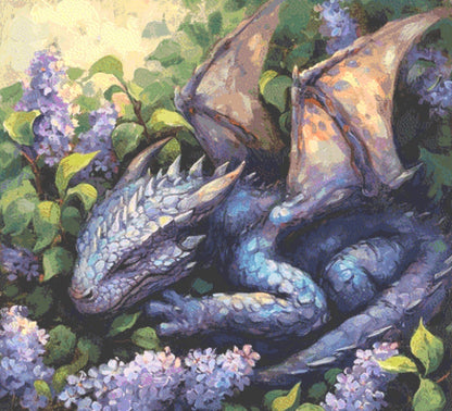 Lilac Dreams Dragon cross stitch pattern by Serr.Kai A Quill & Ink