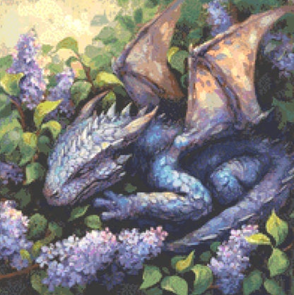 Lilac Dreams Dragon (Small) cross stitch pattern by Serr.Kai A Quill & Ink