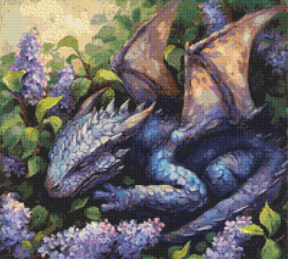 Lilac Dreams Dragon (Small) cross stitch pattern by Serr.Kai A Quill & Ink