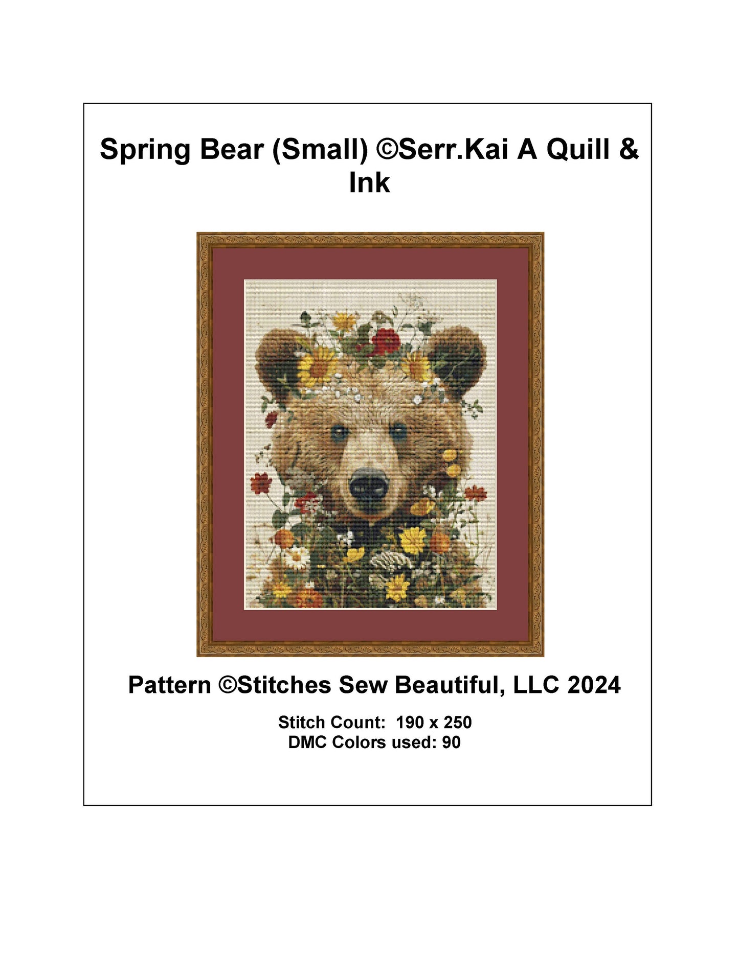 Spring Bear (Small) cross stitch pattern by Serr.Kai A Quill & Ink