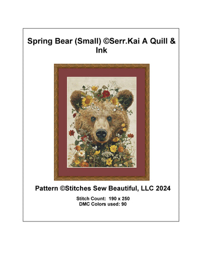 Spring Bear (Small) cross stitch pattern by Serr.Kai A Quill & Ink