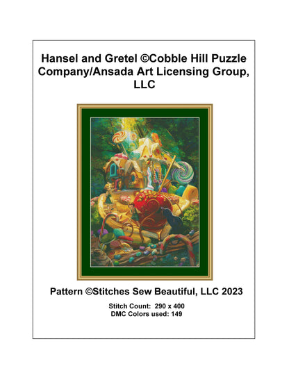 Hansel and Gretel cross stitch pattern by Cobble Hill Puzzle Company/Ansada Art Licensing Group, LLC