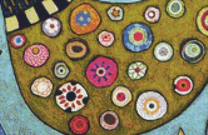 Rooster Collage On Blue cross stitch pattern by Karla Gerard