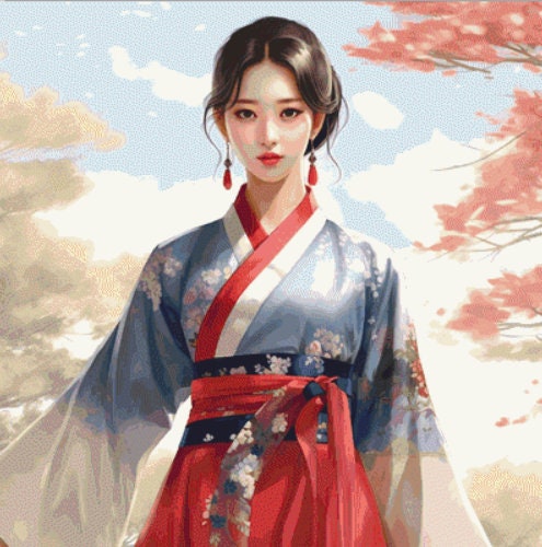 Korean Girl 3 cross stitch pattern by PassyArt