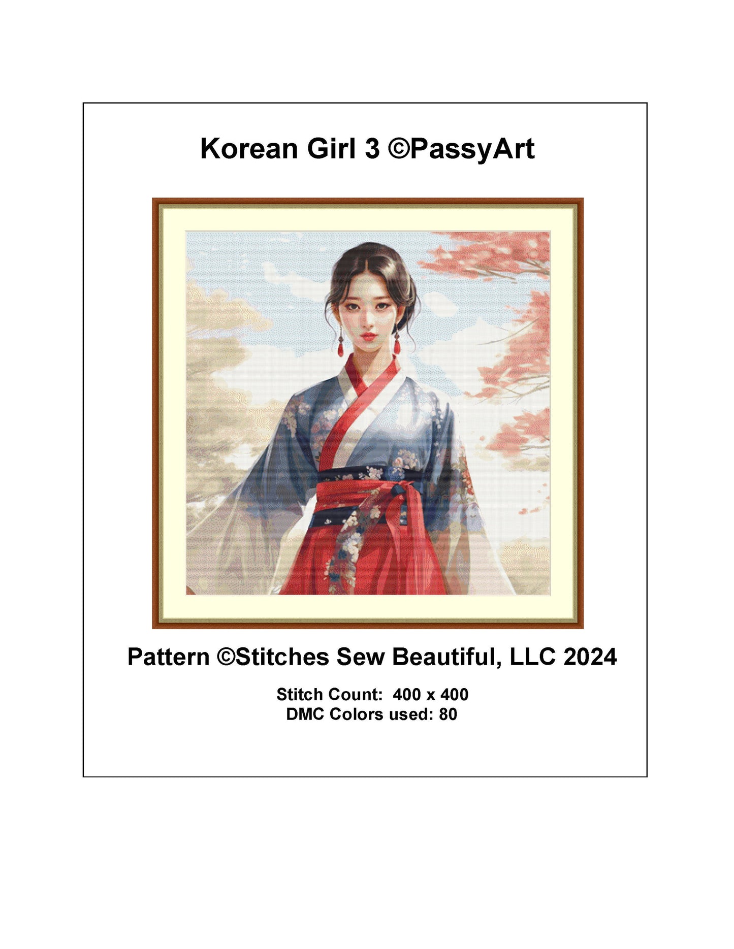Korean Girl 3 cross stitch pattern by PassyArt