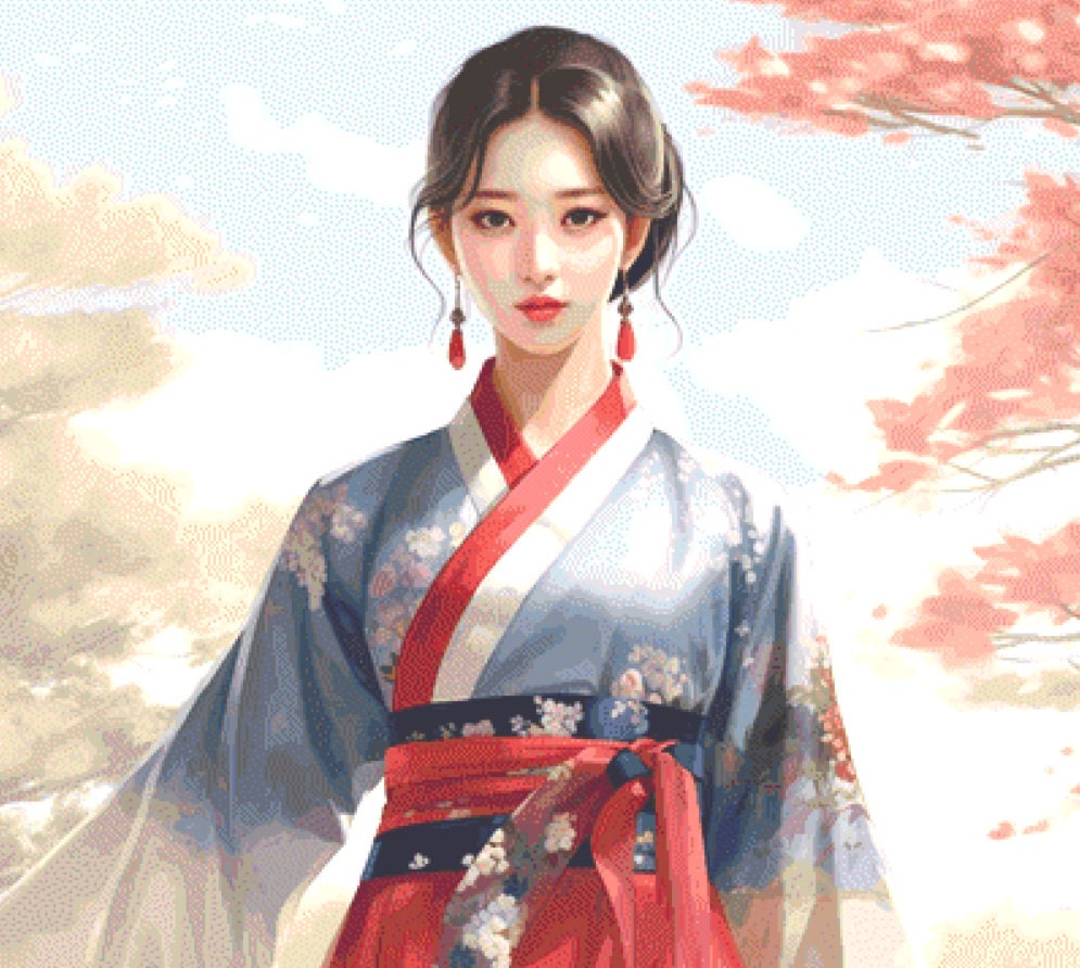 Korean Girl 3 cross stitch pattern by PassyArt