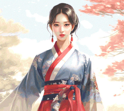 Korean Girl 3 cross stitch pattern by PassyArt