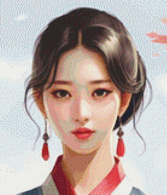 Korean Girl 3 (Max Colors) cross stitch pattern by PassyArt