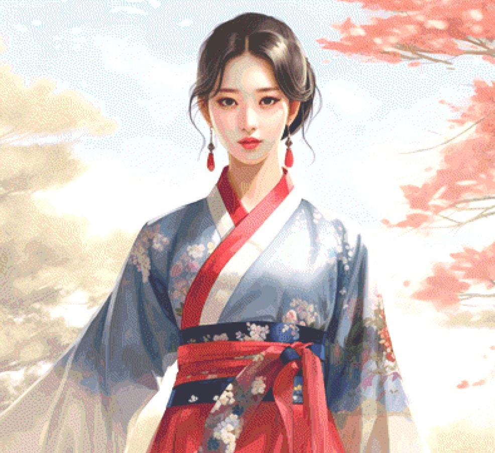 Korean Girl 3 (Max Colors) cross stitch pattern by PassyArt