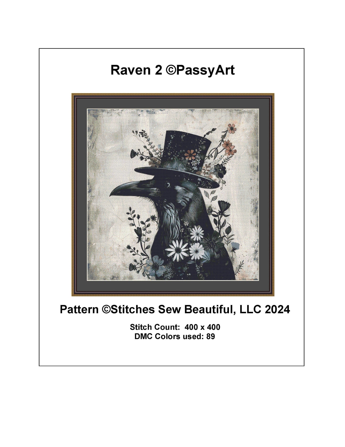 Raven 2 cross stitch pattern by PassyArt