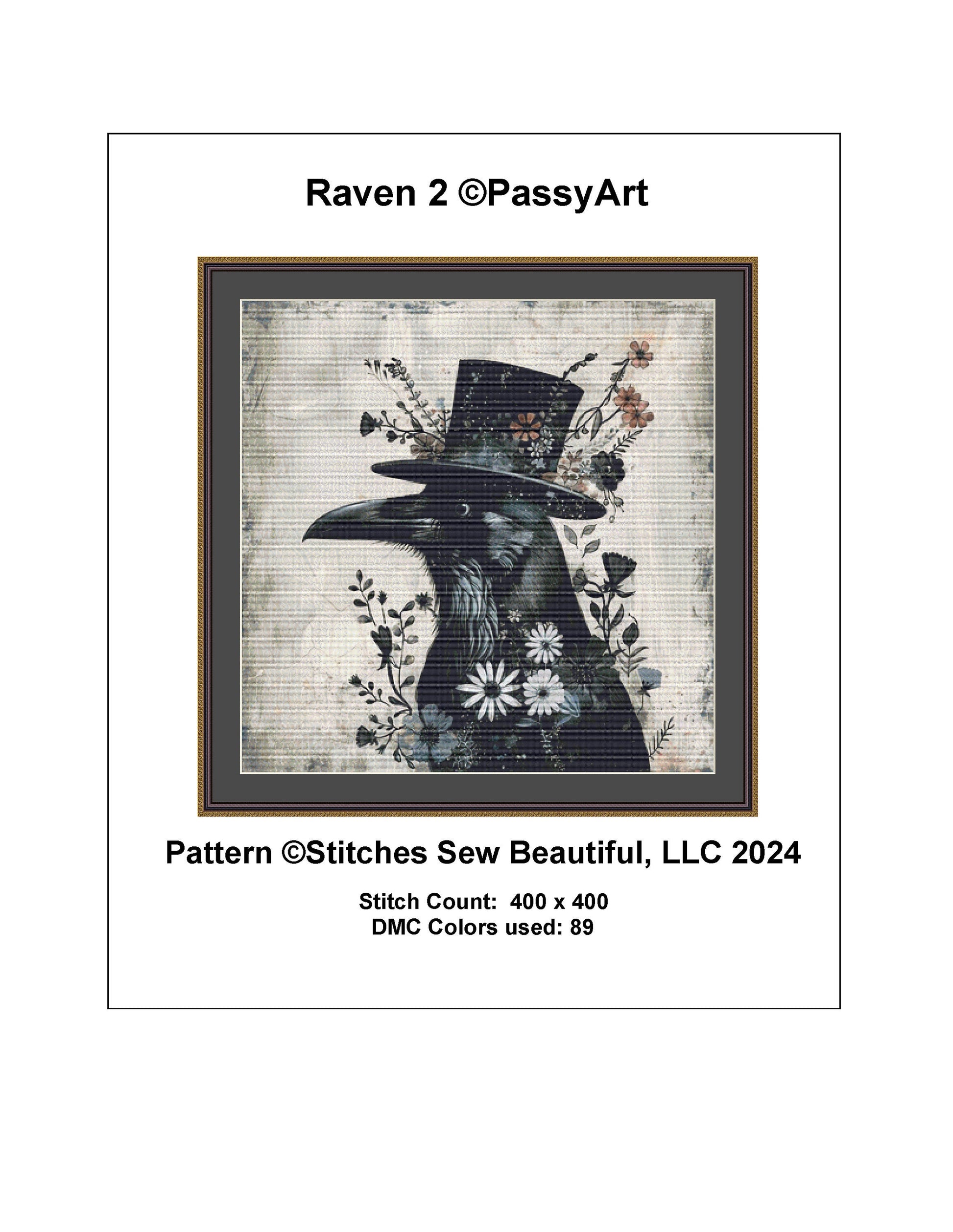 Raven 2 cross stitch pattern by PassyArt