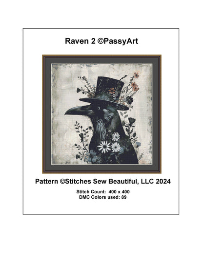 Raven 2 cross stitch pattern by PassyArt