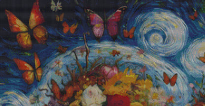 Vibrant Fusion- A Symphony of Van Gogh's Passion (Max Colors) cross stitch pattern by World of Love Hearts/Adrian G. Eyre