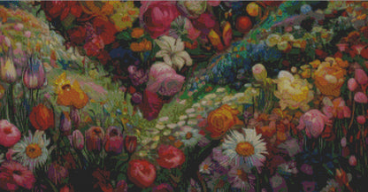 Vibrant Fusion- A Symphony of Van Gogh's Passion cross stitch pattern by World of Love Hearts/Adrian G. Eyre