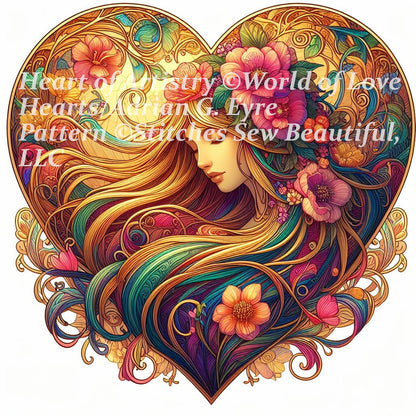 Heart of Artistry cross stitch pattern by World of Love Hearts/Adrian G. Eyre