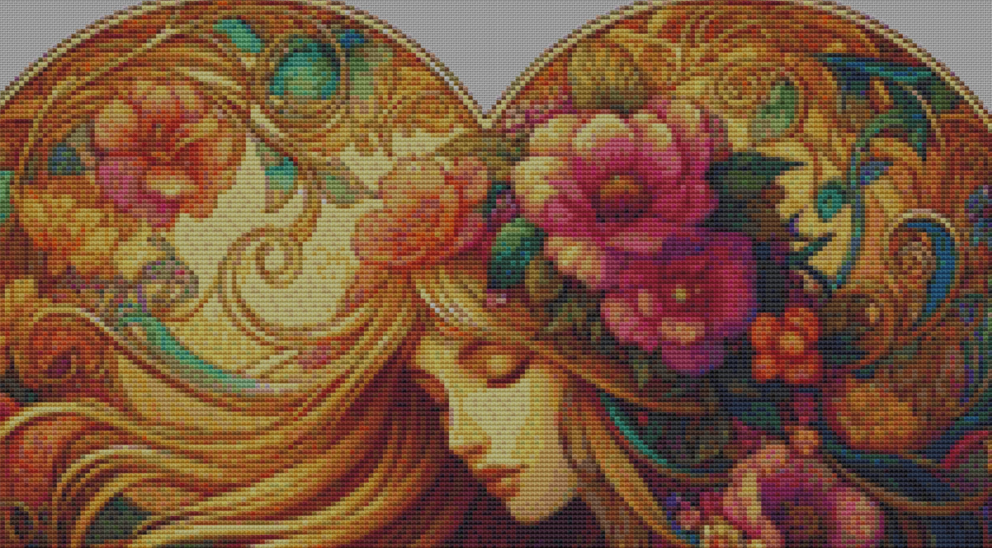 Heart of Artistry (Small) cross stitch pattern by World of Love Hearts/Adrian G. Eyre