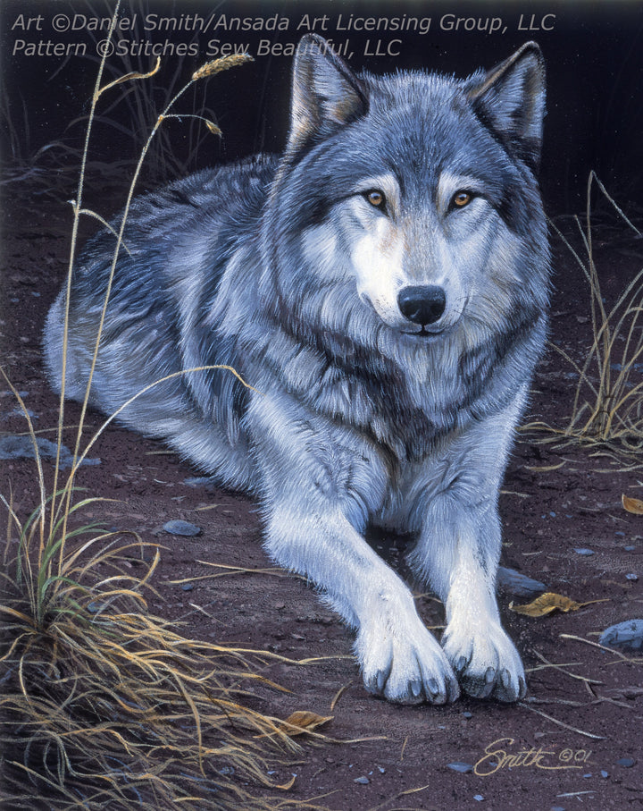 Wolf Portrait cross stitch pattern by Daniel Smith/Ansada Art Licensing Group, LLC